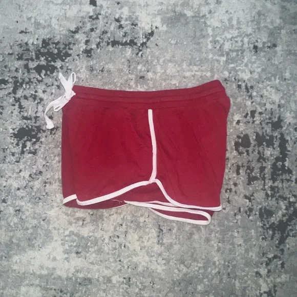 Forever 21 Red and White Athletic drawstring short shorts, size Small - Picture 2 of 6
